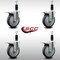 Service Caster 5'' SS Thermoplastic Rubber Swivel 1-1/8'' Expanding Stem Caster Set Total Lock Brake, 4PK SCC-SSEXTTL20S514-TPRB-118-4 - alternate 4